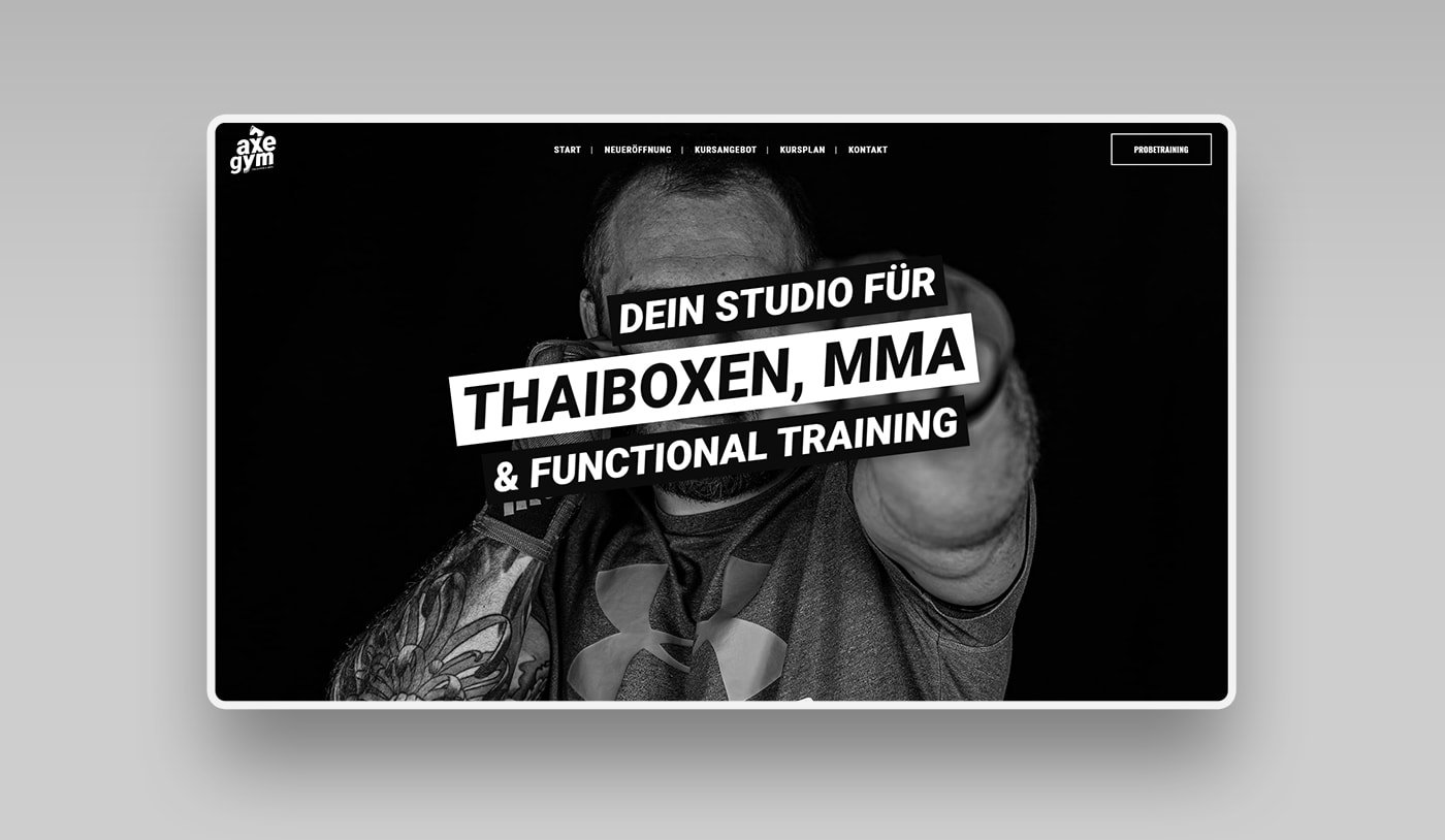 Webdesign für Startup Axe Gym Schwabmünchen